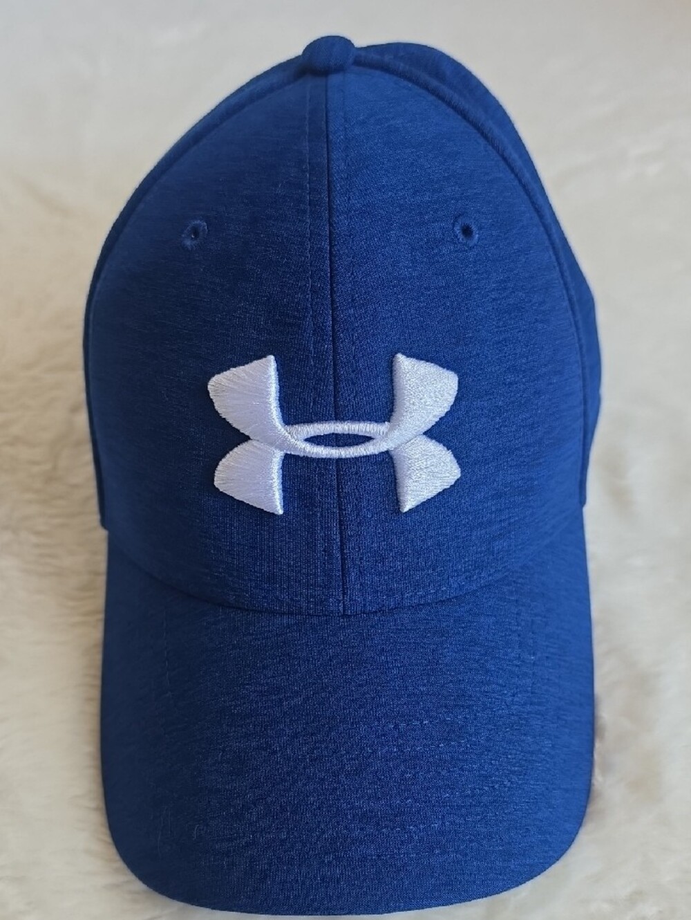 Under Armour Blue White Logo Stretch Fit Hat MD/LG